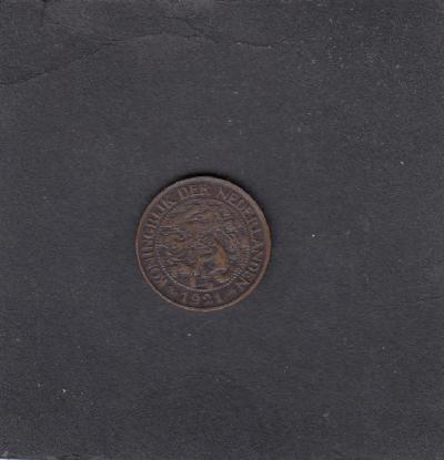 Beschrijving: 1 Cent WILHELMINA 